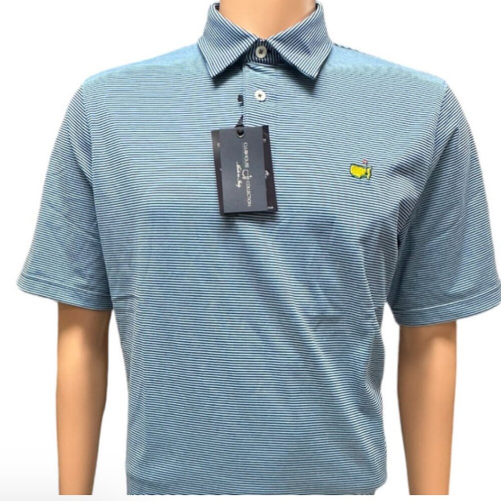 Clubhouse Collection Medium and Light BlueStripe Cotton Blend Permormance polo